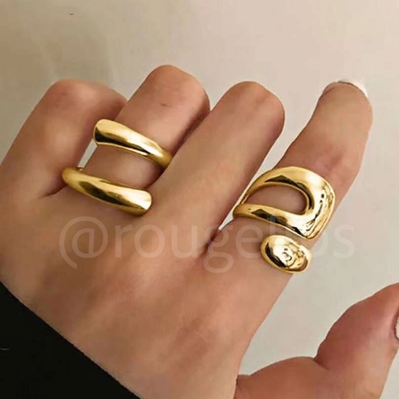 Rouge! Jewelry - 2 Yellow Gold Ring Set Copper Fashion Jewelry